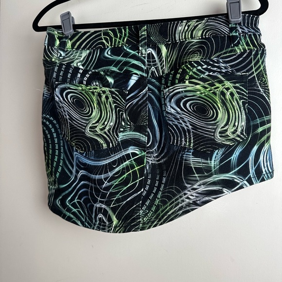 Horoscope X Dolls Kill Green Black Pulse Effect Denim Mini Skirt & Corset NWT M - Picture 11 of 16